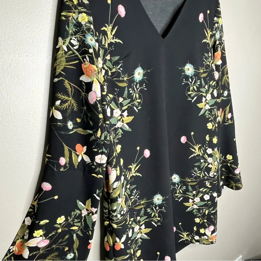 RACHEL Rachael Roy Floral Print Shift Long Sleeve Mid-Length Dress - Picture 6 of 12